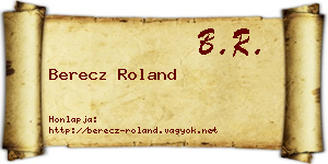 Berecz Roland névjegykártya