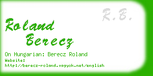 roland berecz business card